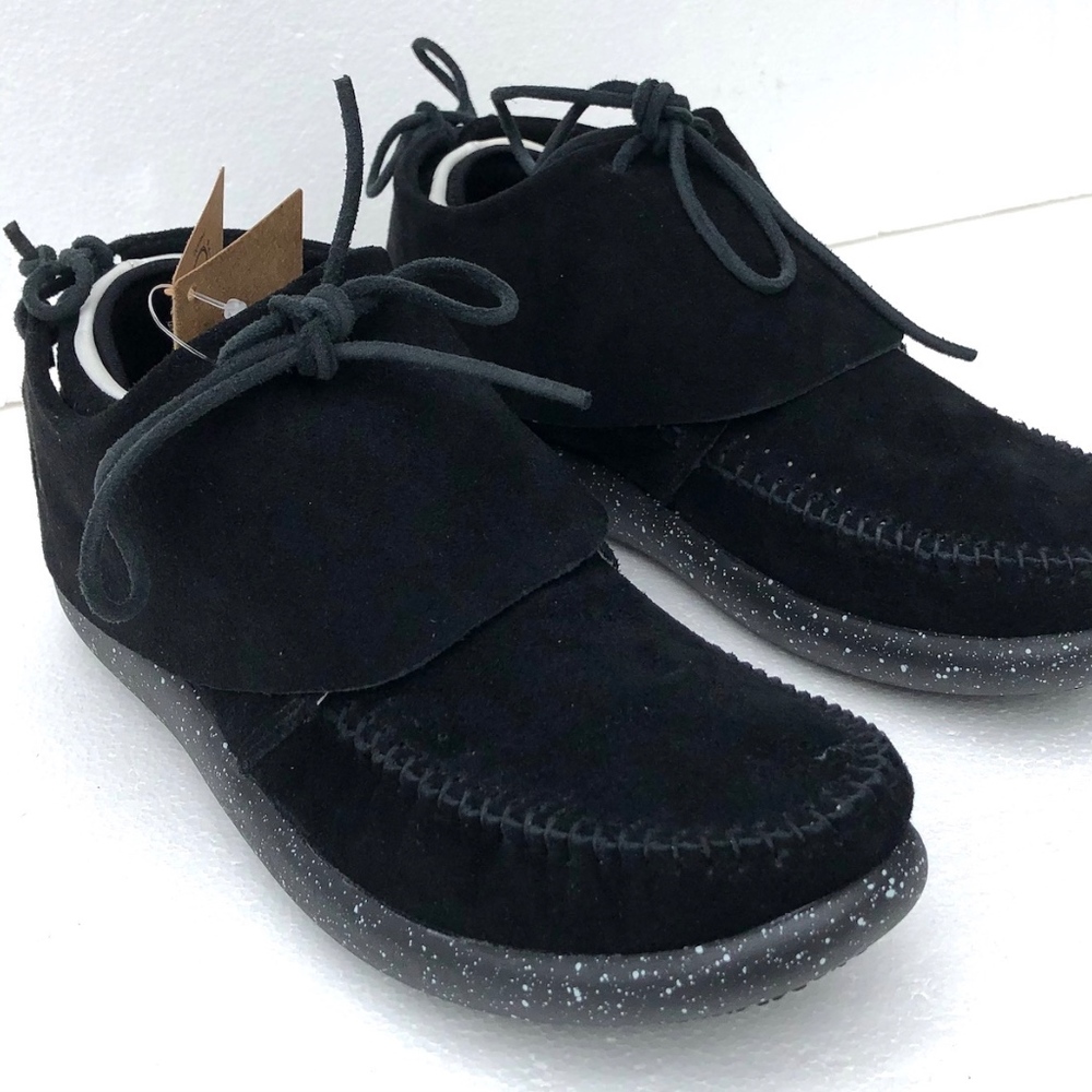 Worlboots Suede Moccasin Sneakers Unisex Black - Picture 2 of 5